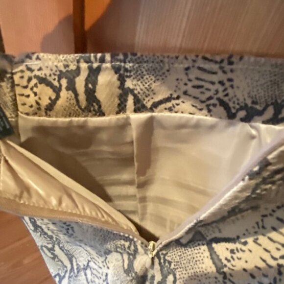 Frenchi Fully Lined Genuine Leather Snake Skin Pencil Skirt Women Sz 7 Python - Picture 4 of 7